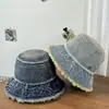 Nuevo Sombrero de Pescador de Mezclilla Desgastada Retro para Mujer, Sombrero de Cubo Lavado Simple para Protección Solar al Aire Libre en Verano