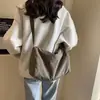 Bolso Cruzado de Lona de Gran Capacidad para Mujer 2025 Nuevo Textura Casual Versátil Moda Bolso Dumpling Artístico para Viaje Bolso de Moda