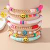 Amazon Transfronteiriço Estilo Boêmio Cor Argila Macia Sorriso Coração Olhos de Pérola Estrela de Cinco Pontas Conjunto de Pulseiras