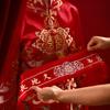 Cinturón rojo de boda novia y novio dote decoración dinero con envoltura de cintura para pareja nueva presión en la cintura dinero cinturón de tela suministros para boda