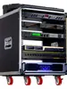 Gabinete de Audio para Amplificador con Puerta de Cristal de 12U, Rack para Mezcladora, Maleta de Vuelo Cuadrada de 16U para Presentaciones