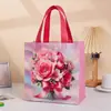 Buquês de Flores Pintadas Transfronteiriços, Sacolas de Presente Requintadas para Feriados, Mini Bolsas Tote, Sacolas de Presente, Sacolas de Presente de Natal