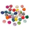 16 Colores Perlas Redondas Planas de Acrílico Perlas de Plástico de Colores para Ábaco Perlas Sueltas Agujero 1.8 DIY Materiales para Manualidades con Perlas para Niños