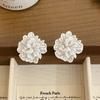 Pendientes de plata S925 con diseño de flor degradada de cristal y aguja, nuevo estilo, luz de hadas, lujo, Internet, moda de celebridades.