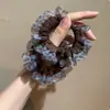 Elástico de Cabelo Básico Estilo Coreano com Borda Xadrez de Organza, com Toque de Luxo para Coques e Rabos de Cavalo Altos, Acessório de Cabelo com Alta Elasticidade