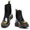 Botas de motocicleta 1460 de cano alto que mudam de cor verde, botas curtas estilo retro britânico clássico para mulheres, botas de couro para homens e mulheres, bico redondo na moda