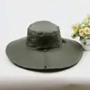 Sombrero de Sol Chal de Ala Ancha de Verano para Hombres, Protección Solar para Exteriores, Sombrero para Montañismo y Pesca, Sombrero de Pescador Coreano Casual Impermeable de Secado Rápido