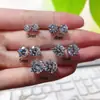 Pendientes sencillos de plata S925 estilo coreano, pendientes de diamante de seis garras, plata de ley, hip hop, circonita, joyería de moda con temperamento para hombres y mujeres