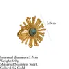 Anillo de Acero Inoxidable y Piedra Natural Estilo Europeo y Americano Diseño de Nicho Gama Alta Estilo Mid-Century Anillo de Acero de Titanio Joyería que No se Desvanece para Mujeres