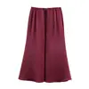 Para Comércio Exterior Transfronteiriço Europeu e Americano Roupas Femininas Aliexpress Mais Vendidas Verão Simples Versátil Saia de Cetim de Acetato de 12 Cores
