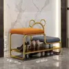 Armário de Sapatos para Entrada Estilo Nórdico com Banco Integrado, Design Simples e Luxuoso, Sapateira para Crianças, Banco para Trocar Sapatos