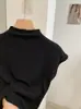 Camiseta sin mangas KEKEZOON de color liso, ajuste slim, con cuello mao pequeño, para otoño, top versátil para chicas a la moda 8713
