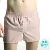 Calça Seta Roupa Íntima Masculina Algodão Tecido Solta Respirável Calça de Dormir Casa Tamanho Plus Shorts Boxer
