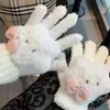 Guantes de Lana Diamante Hello Kitty Cálidos de Invierno Antihielo y a Prueba de Frío Ciclismo Guantes de Dedos de Terciopelo de Conejo Imitación