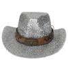 Cross-border Novo Glitter Chapéu De Cowboy Halloween Preto Ouro Prata EVA Composto Chapéu De Cowboy Cabeça De Gado Acessórios