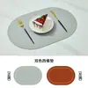 Manteles Individuales de Cuero para Mesa de Comedor en Stock de Fábrica, Impermeables y a Prueba de Aceite Estilo Occidental, Manteles Ovalados Aislantes de Calor para Uso en Hoteles y Hogares, Manteles para Platos, Manteles para Tazones