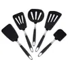 Novo Conjunto de Utensílios de Cozinha de Silicone de Aço de Mola Cozinha Antiaderente Temperatura Especial de Cozimento Resistente ao Calor Espátula de Silicone de Aço Inoxidável