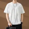 Camiseta de Verano 2026 para Hombre de Manga Corta con Bordado de Letras Americanas, Top Casual Holgado de Moda de Media Manga