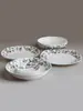 Pratos de porcelana fina da série Monte Fuji, incluindo pratos fundos, pratos de arroz, pratos rasos, pratos cerâmicos fundos e travessas para uso doméstico