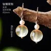 Pendientes transfronterizos de acero de titanio y cristal natural, pendientes de ágata aguamarina, ganchos para orejas de perla de agua dulce, venta al por mayor de pendientes de cristal