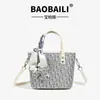 Bolso Floral Vintage de Gama Alta para Mujer 2026 Nueva Moda Versátil en Forma de D Bolso de Mano Bolso Cubo para Hombro Cruzado con Pañuelo de Seda Incluido