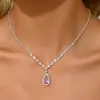 Moderna Joyería Sencilla de Lujo Ligero de Moda Collar Corto Collar de Circonita Cruz de Pedrería Venta Caliente Transfronteriza Joyería para Bodas de Mujeres