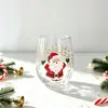 Vaso de whisky de marca independiente, nuevo producto transfronterizo, vaso de cristal con diseño de Papá Noel, vaso de whisky de cristal hecho a mano