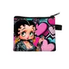 Bolsa de monedas de dibujos animados Miss Betty Estampado LOVE Cierre de cremallera Almacenamiento Bolsa pequeña Portátil para niñas Llavero para monedas Venta al por mayor