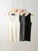 Camisola 100% lana de hilo fino, prenda interior de punto para mujer, corte ajustado, favorecedora, adecuada para todas las estaciones, top versátil como capa base