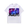 Camiseta de manga corta holgada con estampado vintage de dibujos animados de estilo japonés y top de media manga con lavado casi entallado.