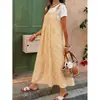 Nuevo Vestido de Tirantes Rayado Estilo Perezoso de Tallas Grandes de Amazon para Mujeres de Tallas Grandes, Holgado y Adelgazante, Vestido de Tirantes Casual de Longitud Media