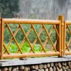 Barandilla de valla de bambú de imitación de acero inoxidable, valla de bambú para huerto rural, puerta de valla de bambú, barandilla de sección de bambú de aleación de aluminio para paisajismo exterior