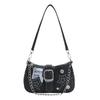 Bolso de Mano Star Denim para Axila, Bolso Crescent de Diseño Nicho para Chica Moderna, Bolso Bandolera de Gran Capacidad para Desplazamiento Diario