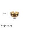 Anillo Ojo de Tigre Maillard Transfronterizo para Mujer Irregular Estilo Ins Apertura Ajustable Latón Electrochapado en Oro de 18K