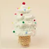 Árbol de Navidad tejido producto terminado de ganchillo regalo, adorno de hilo navideño para novia, decoración navideña hecha a mano con forma de árbol