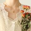 Conjunto de collar y pendientes para mujer, versátil y sencillo, de titanio, chapado en oro de 18 quilates, P039-F061