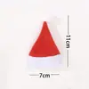 Sombrero de Navidad Cruzado Cuchillo y Tenedor Decoraciones Navideñas Mini Sombrero de Navidad Sombrero Pequeño para Botella de Vino Juego de Cuchillos y Tenedores de Navidad