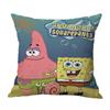 Ventas Calientes Transfronterizas Serie Bob Esponja Lino Hogar Funda de Almohada para Sofá Dormitorio Almohada Estampado por un Lado