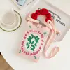 Bolso de Mano de Punto de Nuevo Estilo Color Dopamina Bolso de Almacenamiento Versátil de Nicho Bolso Pequeño de Punto Cruzado