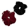 Scunchie de Terciopelo de Alta Gama Retro Elegante con Perlas y Bordes con Cuentas, Liga para el Cabello Versátil para Mujer