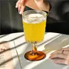 Copo de Chá de Frutas Listrado de Pé Alto Ins, Copo de Vidro Popular para Água com Gás, Suco, Bebidas Geladas, Copo de Mojito