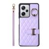 Venta al por mayor aplicable red mi note12Pro Funda de cuero con tarjetero de anillo a cuadros note11S bandolera funda protectora para mujer