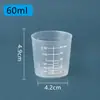 Venta al por mayor de fábrica vaso medidor grueso de 30 ml, 50 ml, 100 ml, laboratorio con escala, vaso medidor pequeño, vaso medidor de plástico PP