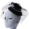 Tocados de Cheongsam Europeos y Americanos de Amazon, Accesorios de Celebridades de Shanghái, Sombrero de Novia de la República de China, Accesorios Retro para el Cabello con Plumas