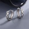 Pendientes SHIAI de plata de ley 925 con hebilla de diamante liso, ideales para combinar con todo, para uso diario, imprescindibles y unisex.