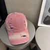 Boné de Baseball Lavado Velho Rasgado Cabeça Grande Feminino Primavera e Verão Proteção Solar Versátil Bico de Pato Afinando o Rosto Moda Masculina Pequena