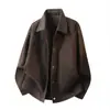 Ropa para Hombre Muqiu 2026 Otoño Nuevo Estilo Old Money Abrigo de Lana Vintage para Hombre Chaqueta Suelta Deconstruida con Cuello de Solapa