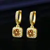 Pendientes de plata de imitación de moissanita de 1 quilate con diseño de princesa, estilo popular, de moda, para mujer.