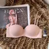 Ropa interior de dos en uno para mujer, con parte superior fina y parte inferior gruesa, sujetador push-up anti-caída con tirantes invisibles desmontables
