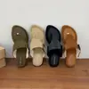 Chanclas de estilo coreano con hebilla para mujer, Sandalias planas antideslizantes de verano 2026, Chanclas de dedo estilo retro francés